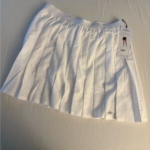 ALO Yoga Varsity Tennis Skirt White Pleated Women's Skirt
